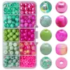 Serie de colores contrastantes en caja de 10 compartimentos transfronteriza, cuentas redondas de 8MM, cuentas de caramelo, cuentas de vidrio, accesorios para joyería DIY, material para collar pulsera