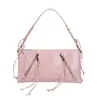 Moda 2026 Estilo Coreano Retrô Tendência Moda Bolsa de Mão Rebite Sob o Braço Bolsa Feminina Zíper Franja Tote Bolsa Grande