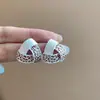 Estilo Pintura al Óleo Jardín de Monet Pendientes de Flor de Amor Perla Pendientes de Temperamento de Moda Lujo Ligero Pendientes de Gama Alta Venta al por Mayor