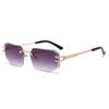 Nuevas Gafas de Sol de Moda Europeas y Americanas Transfronterizas para Hombres, Gafas de Sol Sin Montura de Moda para Mujeres, Gafas de Sol Poligonales con Bordes Cortados