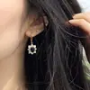 Hebilla de Oreja de Gema Azul Transparente Estilo Retro Francés Lujo Ligero Sentido de Alta Gama Estilo Frío Pendientes Elegantes Simples Pendientes para Mujeres