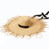 Nuevo Sombrero de Paja de Ala Ancha con Borde de Lana Mezclada de Papel Lafite y Paja para Primavera y Verano Moda al Aire Libre Playa Protector Solar Sombrero de Paja de Moda