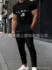 Novo Conjunto Casual Masculino 2026 Estampa de Personalidade Camiseta de Manga Curta Calças Jogger Conjunto Solto de Duas Peças
