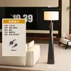 Lámpara de Pie Estilo Wabi-Sabi, Lámpara de Pie LED Sencilla para Sala de Estar, Estudio, Dormitorio, Lámpara Creativa Retro de Madera Maciza para Sala de Té Zen