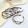 Armação de Óculos Estilo Coreano de Luxo com Estampa de Leopardo Toque de Luxo Prendedor de Cabelo Aro de Cabelo Feminino Top Craniano Alto Novo Estilo 2024 Aro de Cabelo Versátil para Sair