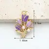 Brincos elegantes de tulipa, charm floral fresco e doce, pingente de pulseira, acessórios para joias DIY, chaveiro atacado
