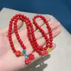 Pulsera de Loto de Cinabrio de Mineral Crudo con Múltiples Círculos para Mujer Arena Dorada Púrpura Amuleto Benmingnian Artículos naturales auténticos Pulsera