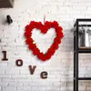 Dia dos Namorados Transfronteiriço Guirlanda de Coração Rosa Vermelha Decoração de Porta para Casal Festa Decoração de Anel de Rattan Pendurado Decoração de Cena de Casamento