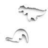 Molde para galletas en stock, 4 piezas, molde para galletas de acero inoxidable con diseño de dinosaurio, molde para galletas para pastel 3D con dibujos animados.