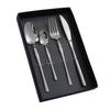 Juego de vajilla de acero inoxidable con cuchillo, tenedor y cuchara. Vajilla de cintura pequeña para hombre transfronterizo. Cuchillo para carne de celebridades de Internet. Cuchara para café, postre y fruta.