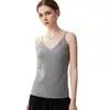 Chaleco Fino de Punto de Cachemira para Mujer con Cuello en V Ajustado y Tirantes Finos Tipo Espagueti, Ajuste Ceñido, Capa Base para Otoño Invierno, Top Bolero