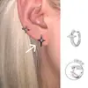 Brincos de Tarraxa Estrela de Quatro Pontas Estilo Cool Personalizado para Mulheres Nicho High-End Brincos de Zircônia Minimalista Versátil Acessórios de Brinco Ins