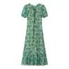 Ropa Europea y Americana Transfronteriza para Mujer, Venta Caliente en Aliexpress, Vestido Largo Ajustado sin Espalda con Cordones, Estampado Hueco de Encaje