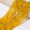 Productos semiacabados de tiras largas de cristal natural, cuentas redondas de cristal, cuentas sueltas de calcedonia de ágata, tiras largas, accesorios para pulseras y joyería
