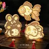 Linternas del Festival de Medio Otoño para Niños, Kit de Materiales Hechos a Mano DIY de Conejo, Linterna Decorativa Portátil Iluminada de Estilo Antiguo