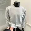 Moletom Americano Pesado de Outono/Inverno com Gola Redonda para Homens, Pulôver Solto Casual com Ombro Caído e Manga Longa, Cor Sólida