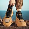 Botas Martin para Hombre, Transpirables de Primavera, Caña Alta, Estilo Británico Retro, Botas de Trabajo, Botas de Senderismo al Aire Libre, Combate en el Desierto, Botas Amarillas