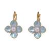Diseño Nicho Flor Azul Hebilla de Oreja Aretes Franceses de Lujo Ligero de Alta Gama Verano Aretes Frescos Nuevos