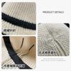 Sombrero de Pescador de Felpa de Cordero para Niños Otoño e Invierno Combinación de Colores Rayado Lana Sombrero Cubeta Japonés Todo Fósforo Cálido Tejido Sombrero Cubeta