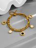 Pulsera de Moda Coreana de Acero de Titanio Cadena de Doble Capa Lujo Ligero Simple Elegante Números Romanos Mujer Lujo Pulsera de Alta Gama