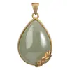 Collar de Jade Verde Imitación Hetian con Cierre Chapado en Oro y Colgante de Pez para Mujer, Simbolizando Prosperidad y Abundancia