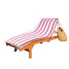 Capa de Cadeira de Praia Listrada Hot-Selling Transfronteiriça Veludo Dupla Face Estampado Toalha de Secagem Rápida Capa para Cadeira de Descanso de Beira-Mar Almofada para Cadeira de Descanso de Piscina