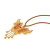 Colgante de mariposa con borla de filigrana, pintado con esmalte dorado y arena vietnamita, cadena de suéter con mariposa de oro simulado 999