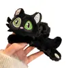 Lindo pasador de pelo de gato de peluche para mujer 2025 Nuevo estilo Lindo pasador de pelo en la parte posterior de la cabeza Pinza de tiburón de alta gama Adorno para la cabeza