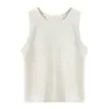 Top Regata Branco de Seda para Yoga e Beleza nas Costas para Mulheres, Pode Ser Usado como Camada Base ou Peça Externa, Corte Justo, Valoriza o Corpo, Top Esportivo Nadador Sem Mangas