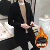 Casaco de lã masculino outono e inverno coreano slim fit longo corta-vento casaco de lã engrossado masculino comércio exterior Atacado