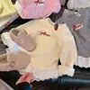 Mono de Felpa Grueso de Color Brillante Versátil de Koala para Niños de Invierno, Ropa Interior Térmica de Encaje para Niñas