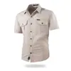 Camisa de Manga Larga para Hombre de Trabajo de Otoño Primavera de Venta Caliente Ropa de Trabajo de Algodón Casual Holgada Camisa Versátil para Exteriores Camisa Lavada para Hombre