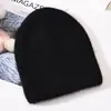 Fábrica de Gorro de Pelo de Coelho Em Estoque Chapéu de Lã Tricotado com Lantejoulas para Mulheres Chapéu para Clima Frio Proteção de Orelha Gorro Quente Personalizado Atacado