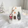 Adornos de Casita Brillante Navideña Lámpara de Atmósfera con Luz Cálida LED Decoraciones Escritorio Festivo Regalos Creativos de Navidad