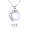 Collar de Mujer Plata 925 Celebridad Cibernética Cadena Clavícula Joyería Doce Constelaciones Simple Elegante Estilo Coreano Personalidad Colgante Moderno