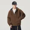 Otoño/Invierno 2026 Nueva Marca de Moda Estilo Americano Chaqueta con Capucha de Algodón Lavado Vintage para Hombre, Corte Holgado Versátil Abrigo para Viajes al Trabajo Venta al por Mayor