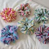 Diademas de Punto Rayadas Color Dopamina Versátiles Estilo Universitario para Chicas Scrunchies Accesorios para Cola de Caballo