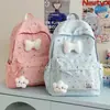 Mochila Escolar Transfronteriza para Estudiantes, Versátil Mochila Femenina de Lunares con Lazo de Alto Valor, Mochila Estilo Japonés