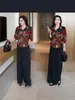 Camisa estampada para mujer, nuevo estilo otoño 2026, holgada y elegante, temperamento vintage, adecuada para ir al trabajo, top de manga larga, adecuado para madres