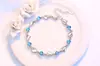 Pulseira Coração Amor Cristal Azul/Branco Banhado a Prata S925 Zircônia Formato de Coração Joia Feminina AliExpress Transfronteiriça Transmissão ao Vivo Transfronteiriça