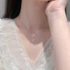 Collar de mariposa de doble capa con diamantes brillantes en plata 925, estilo Mori fresco y dulce, cadena de clavícula para mujer, nueva moda 2020