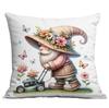 Amazon transfronterizo nuevo funda de almohada elfo jardín de primavera acuarela funda de cojín para sofá de casa al por mayor