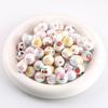 Dibujos animados lindo cereza mantequilla oso cuentas redondas acrílico diy hecho a mano casero cadena para teléfono móvil accesorios de joyería con cuentas