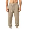 Calças Casuais Masculinas Europeias e Americanas Outono e Inverno Outdoor Jacquard Pesado Texturizado Calças Esportivas Cor Sólida Diárias Versáteis Calças Longas de Corrida