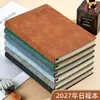 Agenda 2027 Página de Plan Diario Manual de Eficiencia Cuaderno de Piel Sintética Gestión del Tiempo Cuaderno de Autodisciplina