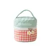 Bolsa de Cosméticos a Cuadros de Color Bloque Coreana Simple Personalizada, Estilo Lindo Portátil para Viaje Acolchada Portátil de Almacenamiento Bolsa de Artículos de Tocador