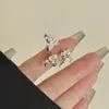 Nuevo Anillo Abierto de Metal Estilo Chino de Doble Color con Flor y Esmalte de Goteo Ins Retro de Gama Alta Anillo Apilable de Flor de Iris