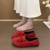 Sapatos Femininos Casuais Planos com Bico Redondo Estilo Birkenstock, Novidade Outono 2025, Sapatos Versáteis de Moda Retrô com Laço para Combinar com Saias