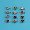 Directo de fábrica en stock al por mayor acero inoxidable piedra de nacimiento de diciembre piedra de cumpleaños colgante de anillo doble accesorios de joyería DIY