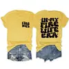 Esposa Ardiente en Mi Ardiente En Stock Casual Sencillo Estampado de Letras Camiseta para Mujer Exportación de Amazon Holgada Manga Corta